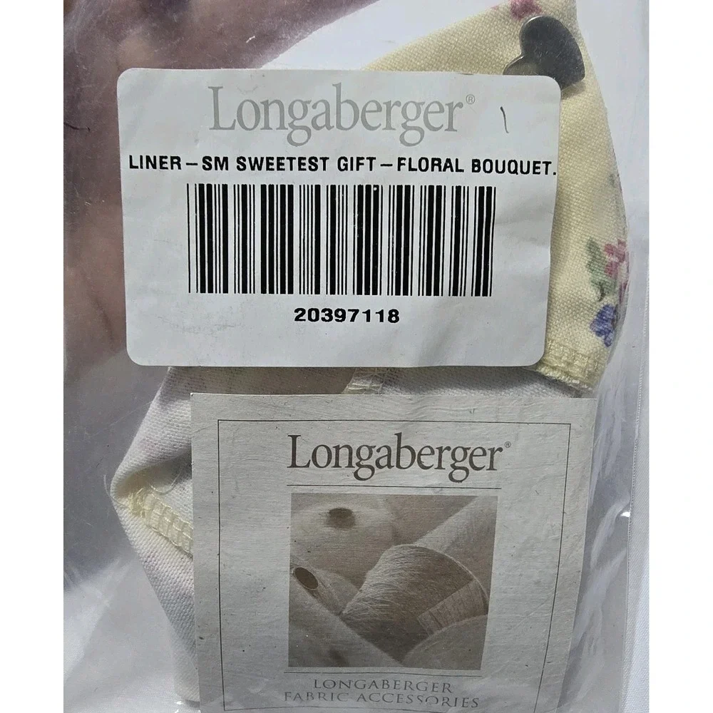 Longaberger Small Sweetest Gift Basket Fabric Liner Floral Bouquet‎ #20397118